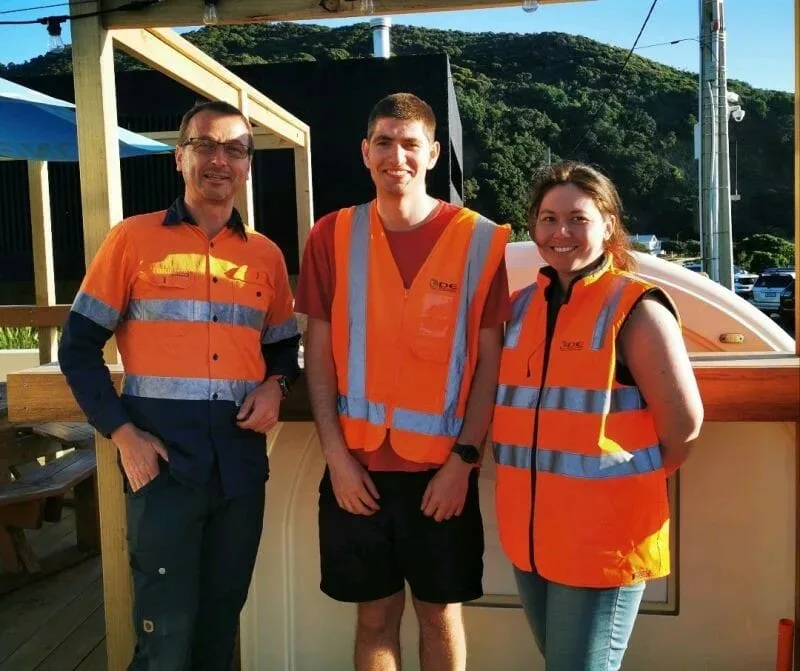 A group of people wearing reflective vests