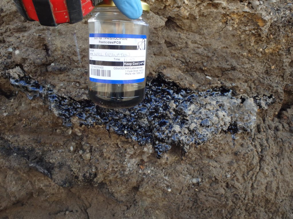 soil sample in glass container