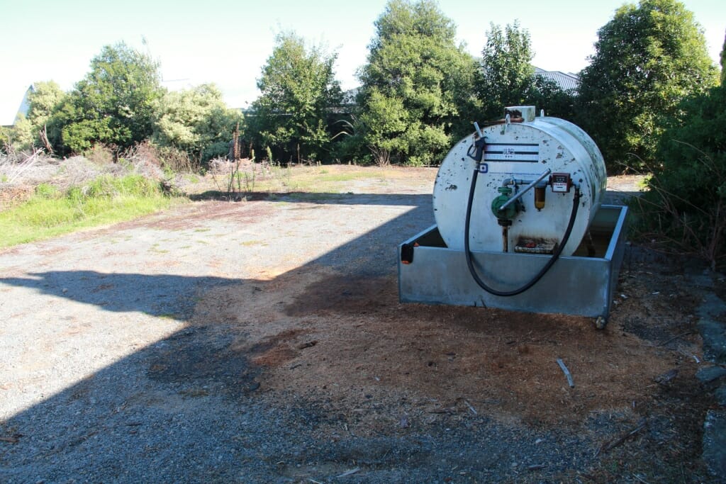 tank on contaminated land site