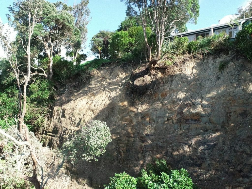 image of cliff face and landslide
